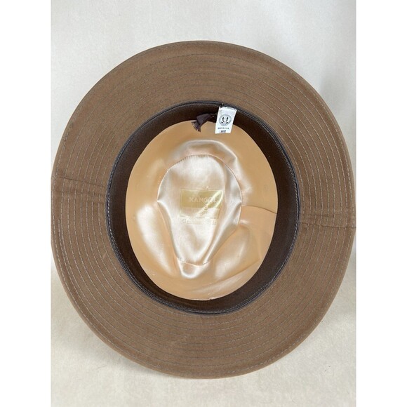 VTG 70-80s Kangol Genuine Suede Fedora Brown Hat L USA ACTWU Union WesternCowboy - Picture 5 of 12